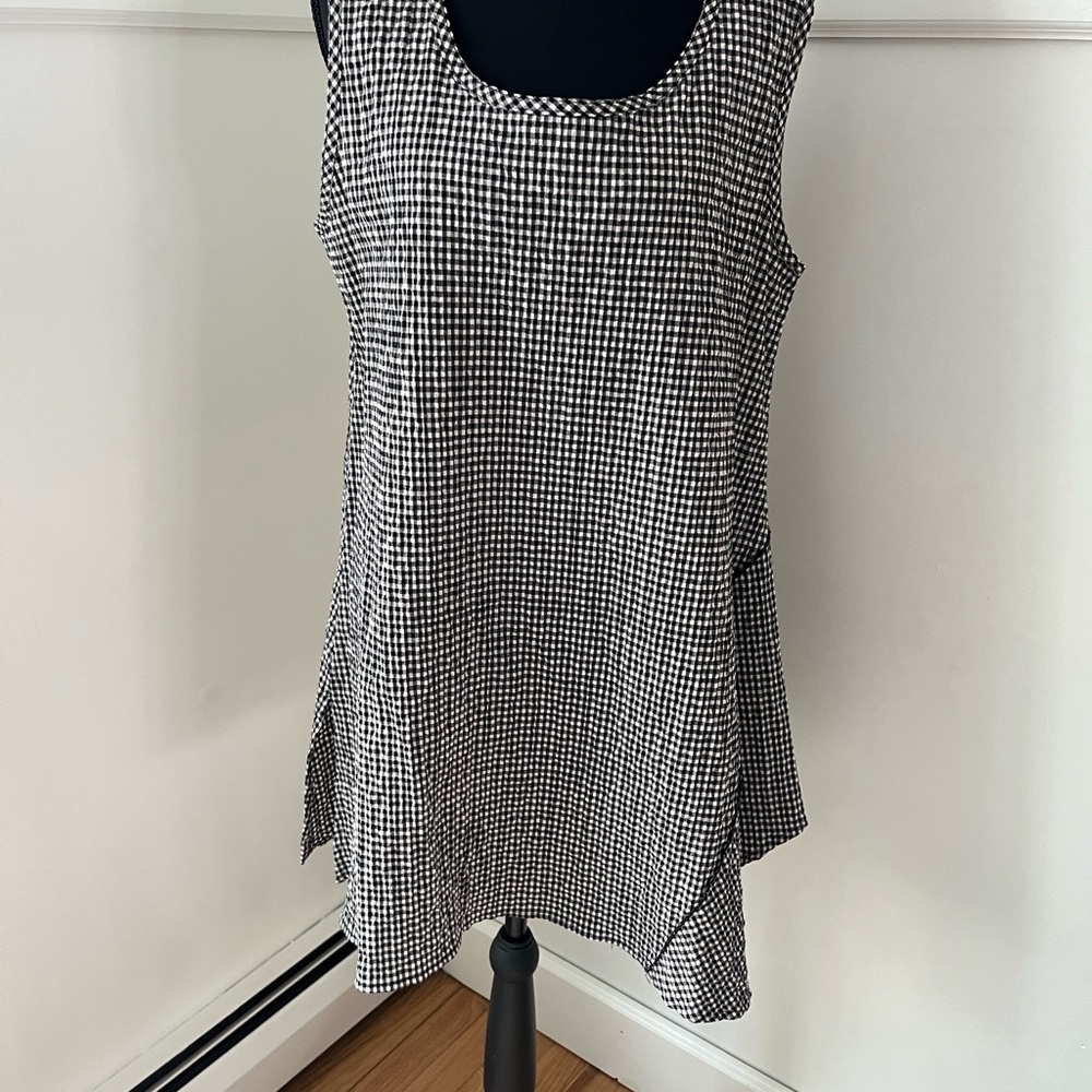 NWT Soft Surroundings Black and White Gingham Tunic